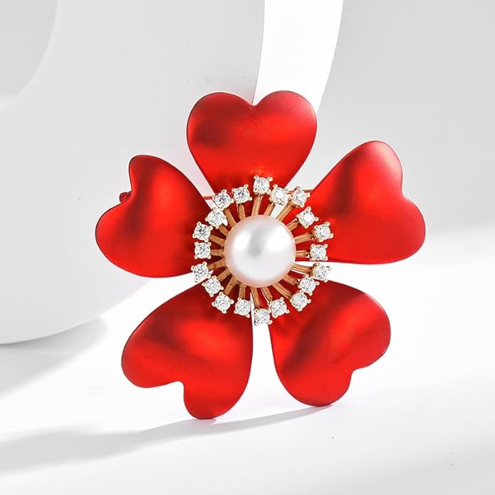 Red Rose Flower Brooches and Pins for Women Costume Jewelry Brooch Pins Broches Jewelry for Women Elegant Lady Pin