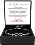 To My Granddaughter - Infinity Heart Bracelet Gift with Meaningful Card, Granddaughter Gifts from Grandma & Grandpa, Elegant Silver Jewelry for Birthday, Graduation, Christmas.