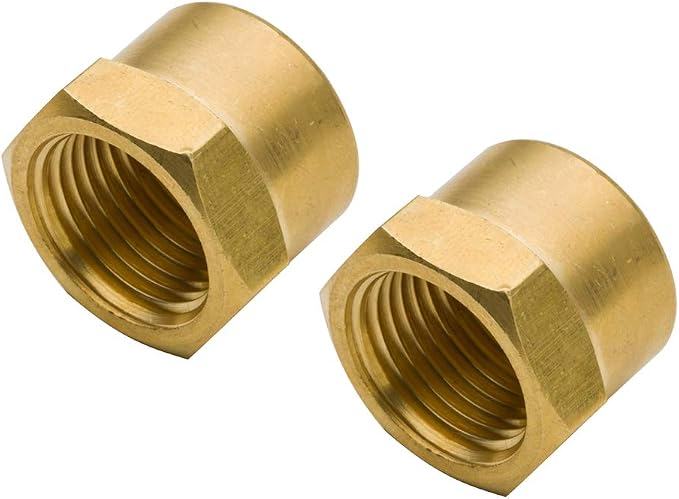 Brass Pipe Fitting Cap 1/2" NPT Female Hex Head 1200psi High Pressure by Legines