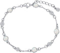 Anklet Bracelet for Women 925 Sterling Silver Natural Stone Chain Ankle Bracelet Beach Summer Fine Jewelry Valentines Day Birthday Gifts for Her Mom Wife