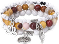 UEUC Tree of Life Yoga Healing Stone Bracelets,Multilayer Lotus Chakra Stone Reiki Bracelet Sets,Anxiety Crystal Natural Stone,for Women Stress Relief