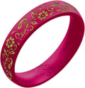 Knot Theory Nordic Bloom Silicone Ring for Men Women - Black, Metallic Blue, Cosmic Purple, Fuchsia, Northern Lights Breathable Comfort Fit 6mm Bandwidth