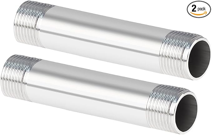 Quickun 304 Stainless Steel Nipple Pipe Fitting, 1/2" NPT x 1/2" NPT Male by VisittheQuickun