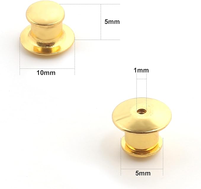 30 PCS Locking Pin Backs,Locking Pin Keepers,Metal Pin Backing for Brooch Enamel Lapel Pin Lock(Golden)
