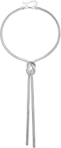 PLOUTOS Chunky Gold Knot Choker Necklace for Women Adjustable Double Snake Chain Design Bold Statement Fashion Jewelry Accessory For Party Daily Wear Gift