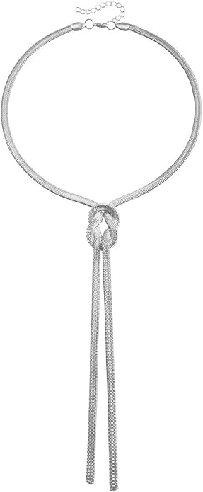 PLOUTOS Chunky Gold Knot Choker Necklace for Women Adjustable Double Snake Chain Design Bold Statement Fashion Jewelry Accessory For Party Daily Wear Gift