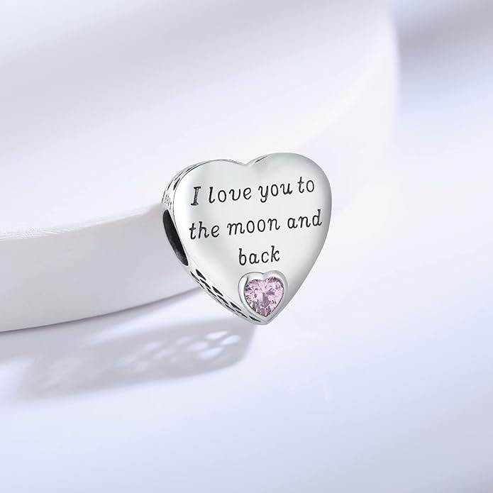 925 Sterling Silver Charms Fit Pandora Charms Bracelet I Love You to Infinity and Beyond Fit Wife Mother's Day Christmas Birthday Gift
