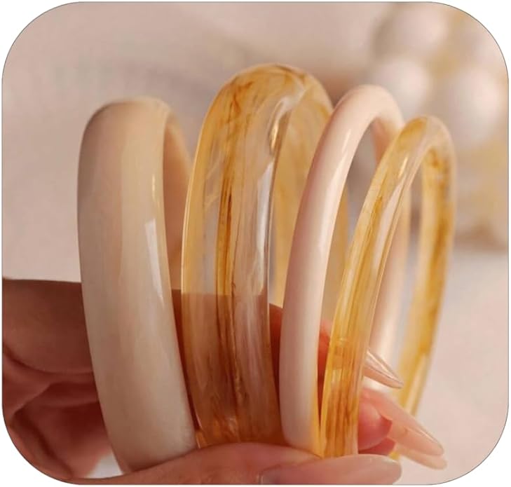 ÌF ME Acrylic Bangles Bracelets for Women, Irregular Acrylic Resin Chunky Bracelets Geometric Fashions Thick Statement bangle Set