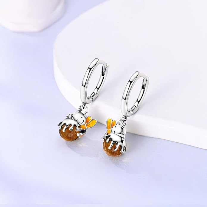 LAZA 925 Sterling Silver Hoop Earrings for Women, Hypoallergenic Huggie Butterfly Dangle Drop Earrings Colorful Flower Earrings Jewelry Gifts