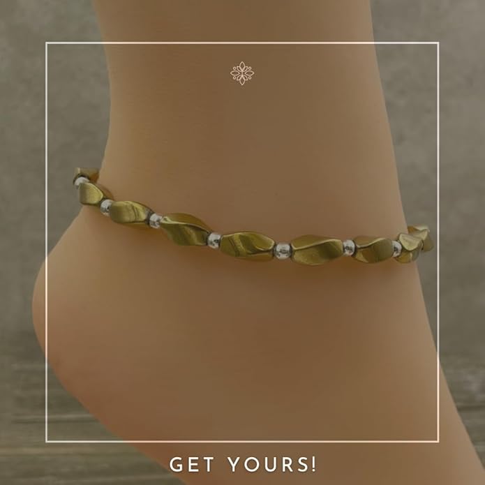 BESHEEK Rainbow Anklet Bracelet Hue Twisted Hematite and Round Artisan Beaded Anklet with Extension Handmade Hypoallergenic Beach Gala Wedding Style Jewelry