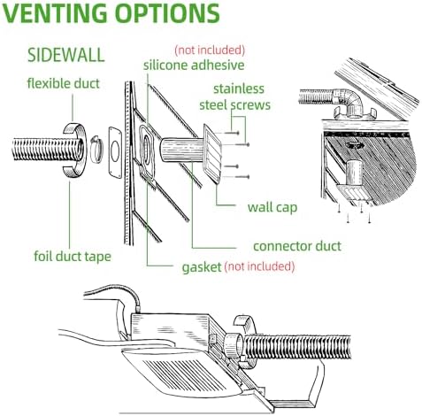 4"Dryer Vent Kit Through Wall w/Hose/Duct Connector/Plate, Stainless Steel - Image 4