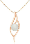 Angara Natural Moonstone Pendant for Women | Moonstone Angel Wing Bypass Pendant in 14K Solid Gold/Platinum With 18" Chain | Birthday, Anniversary, Gemstone Jewelry Gift