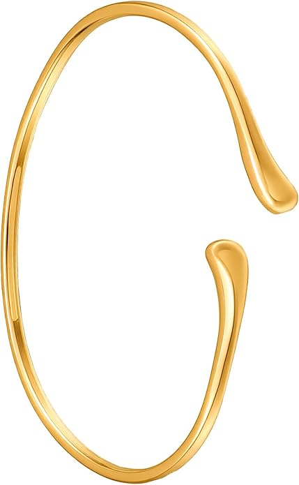 Gold Arm Cuff Upper Arm, Arms Cuff Jewelry for Women Bracelet Bangles Upper Arms Cuffs Adjustable Metal Plated Band Armband Statement Party Boho Summer Beach Festival Jewelry, 8cm Diameter