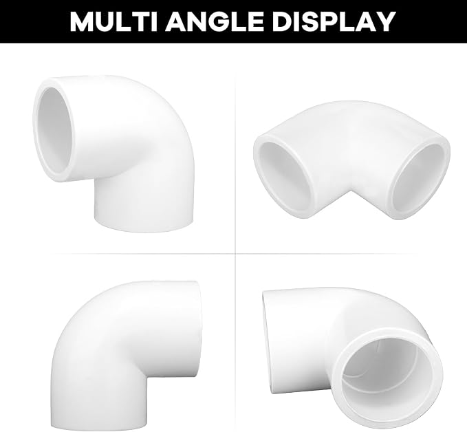 12 Pack 3/4 inch 90 Degree PVC Elbow Pipe Fittings, 2 Way Right Angle Furniture - Image 6