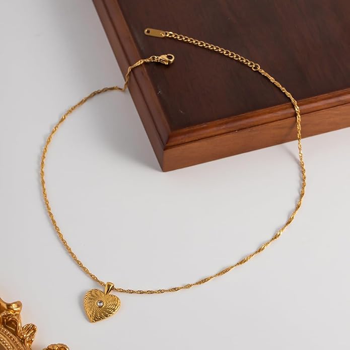 IBARA Women Gold Dianty Necklace Sun Crescent Moon Star Evil Eye Lock Lovely Heart Flower Butterfly Pearl Pendant Coin Necklaces 18K Gold CZ Diamond Filled Chain Boho Beach Simple Handmade Jewelry