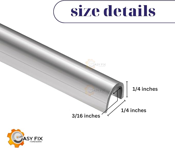 Hardware Sliding Patio Door Track Cover, ⁷⁄₃₂" W × ⁹⁄₃₂" H Stainless Steel - Image 2