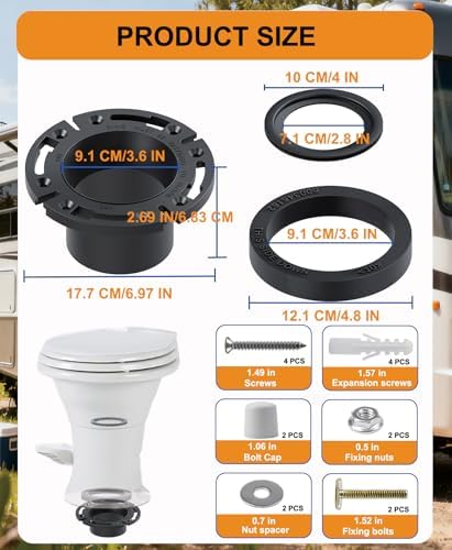 RV Toilet Seal and 3" Socket Floor Flange Kit - Image 3