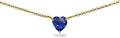 Birthstone Necklace for Women - Genuine or Synthetic Gemstone, 7mm Heart Solitaire, Short Dainty Layered Choker, Silver