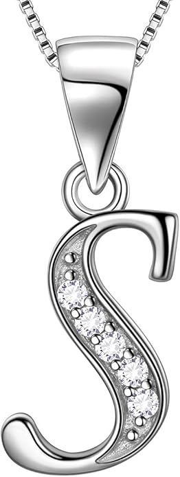 Aurora Tears Letter Necklace Initial 925 Sterling Silver Alphabet Pendant Crystal Name Gift Women Cubic Zirconia Jewelry