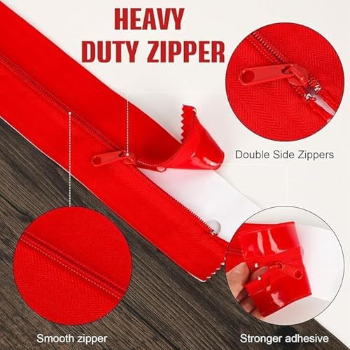 Pssopp 2pcs Nylon Double Side Indoor Outdoor Dust Barriers Peel Stick Zipper - Image 4