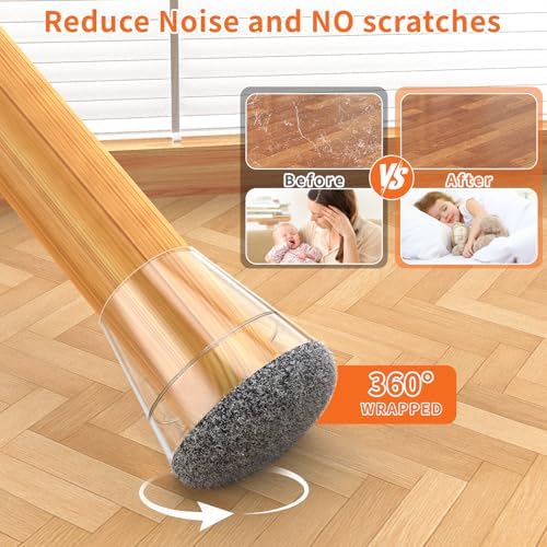 Chair Leg Floor Protectors for Hardwood Floors Extra Small 24pcs - Image 3