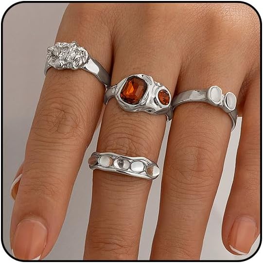 Sora Tuki Rings for Women Chunky Rings Set Adjustable Stackable Ring for Women Bold Thick Statement Ring Trendy Chunky Jewelry
