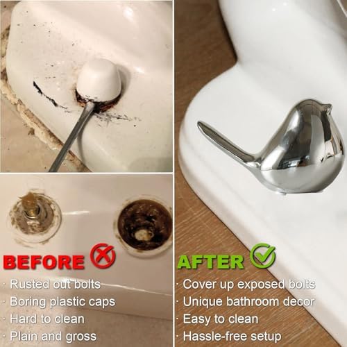 Ceramic Bird Toilet Bolt Covers Decorative Toilet Bolt Caps, Toilet Screw Cover - Image 5