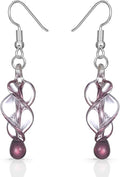 BESHEEK Handmade Earrings Murano Glass Inspired Unique Blue Purple Black Tornado Twirl Glass Dangle Drop Earrings for Women Hypoallergenic Earrings Jewelry