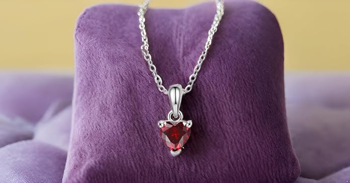 PaulaMax Jewelry Custom Birthstone Necklace for Women in 925 Sterling Silver, Mother's Day Necklace with 1 2 3 4 Heart Birthstones, Personalized and Customized Sterling Silver Chain 18" + 2"