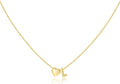M MOOHAM Valentines Gifts for Kids Her - Heart Initial Necklaces for Women Girls 14K Gold Plated Tiny Heart Necklace Jewelry for Kids Personalized Birthday Gifts for Teen Girls Trendy