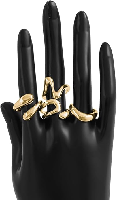 Sora Tuki Rings for Women Chunky Rings Set Adjustable Stackable Ring for Women Bold Thick Statement Ring Trendy Chunky Jewelry