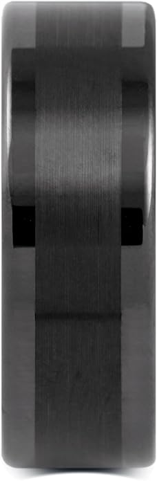 Manly Bands: Mens Black Plated Tungsten and Black Zirconium Wedding Bands and Rings - Comfort Fit and Stylish Black Rings for Men, Free Silicone Ring Included