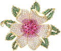 Rhinestone Flower Brooch Austrian Crystal Flower Pin 18k Gold Plated Floral Brooch Lapel Pin Jewelry Mother's Day Birthday Gifts for Mom Wife