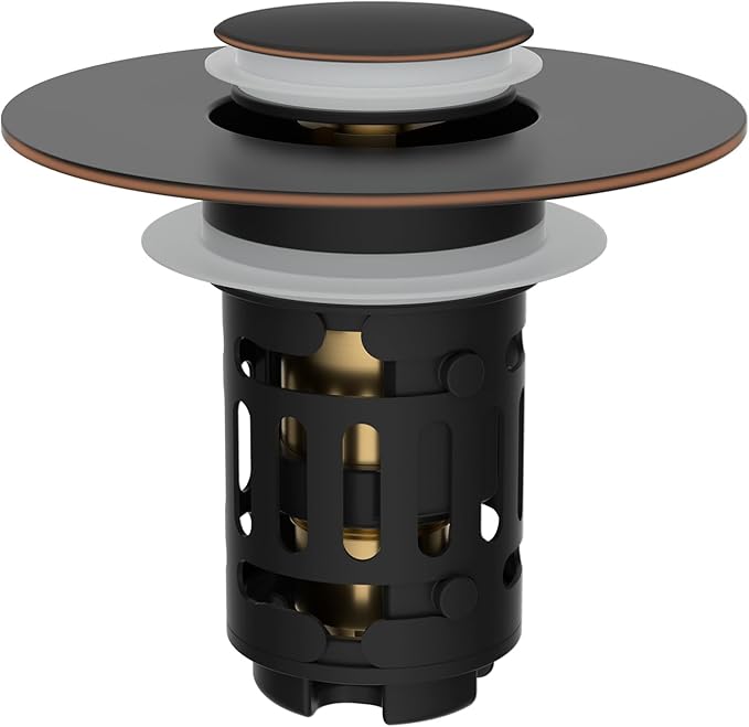 Hibbent Upgraded 3 in 1 Bathroom Sink Drain Strainer, Pop Up Stopper by Hibbent
