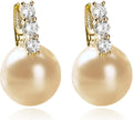 Pearl Earrings for Women 14K Gold Plated Hypoallergenic Pearl Earrings 5A Cubic Zirconia Dangle Earrings Elegant Jewelry