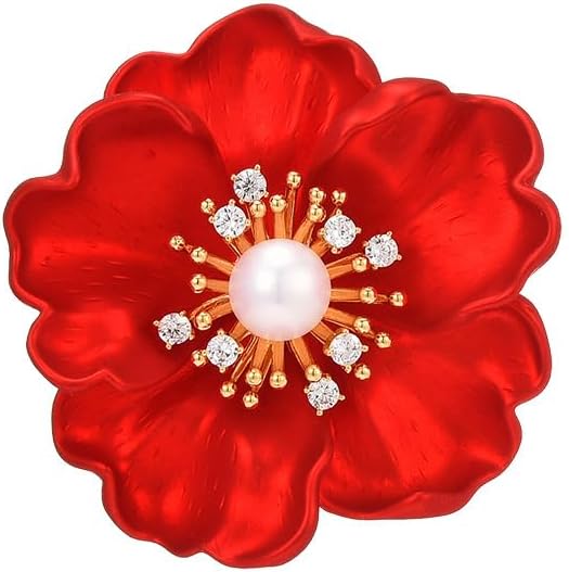 Red Rose Flower Brooches and Pins for Women Costume Jewelry Brooch Pins Broches Jewelry for Women Elegant Lady Pin