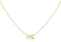 M MOOHAM Valentines Gifts for Kids Her - Heart Initial Necklaces for Women Girls 14K Gold Plated Tiny Heart Necklace Jewelry for Kids Personalized Birthday Gifts for Teen Girls Trendy