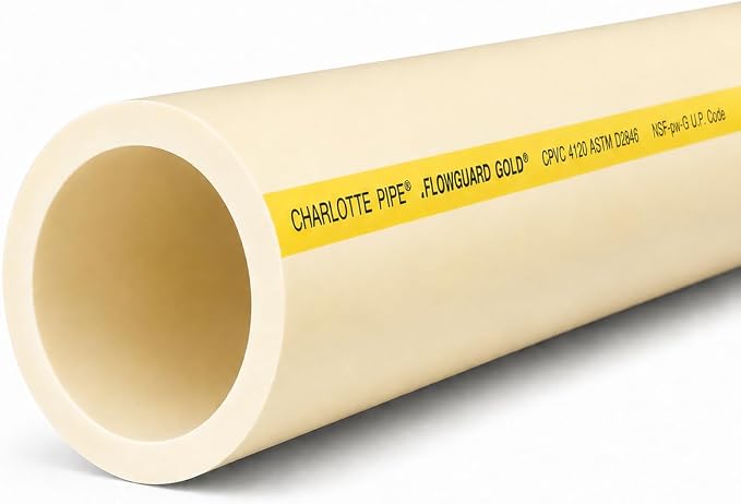 3/4 Inch FlowGuard Gold CPVC Pipe, Copper Tubing Size, Hot Water Chemical by Unknown