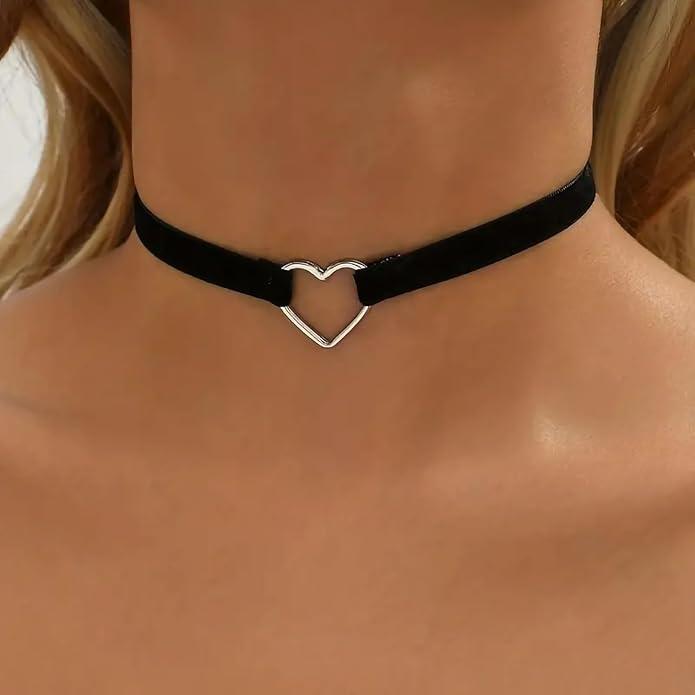 Fesciory Black Necklaces for Women, Adjustable Layered Velvet Leather Lace Collar Necklace, Goth Jewelry Gifts.