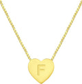 YL Initial Necklace 925 Sterling Silver Heart Letter Pendant A-Z Alphabet Cubic Zirconia Jewelry for Women