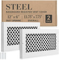 Lewtemi 2 Pcs 12 x 6" Baseboard Register Grill Air Return Vent Cover Corner by Lewtemi