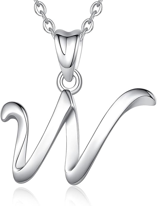 EUDORA Sterling Silver Initial Necklaces for Women, Classic 26 Letter Neckless Gifts for Girls, Sister, Mother Daughter, 18 inch Chain