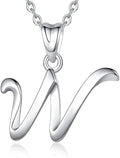 EUDORA Sterling Silver Initial Necklaces for Women, Classic 26 Letter Neckless Gifts for Girls, Sister, Mother Daughter, 18 inch Chain