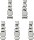 5Pcs NPT 1/2" IP68 Waterproof Cable Gland Flex Spiral Strain Relief Grey Nylon by LeMotech