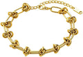 Solza Gold Chain Bracelet for Women – Adjustable Stainless Steel Heart Link Bracelet, Gold-Tone Non-Tarnish Fashion Jewelry
