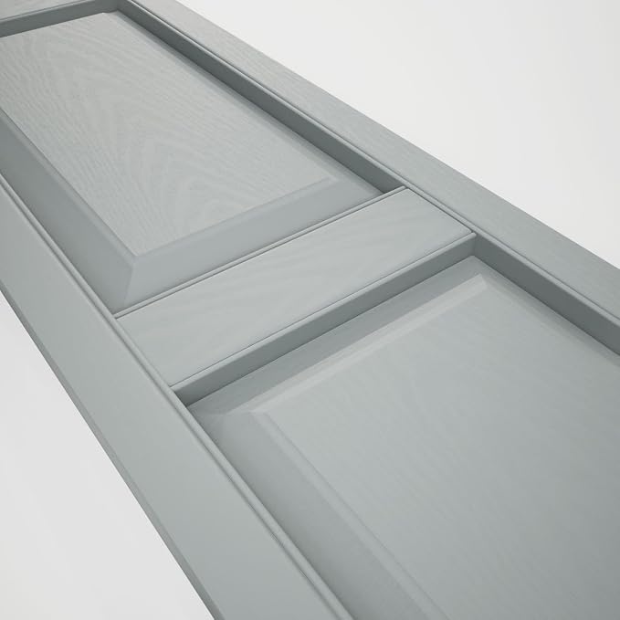 14 3/4"W x 43"H Lifetime Vinyl, Standard Two Equal Panels, Raised Panel Shutters - Image 13