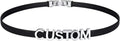 Custom4U Personalized Black Leather Choker Necklace with Picture/Name/Initials/Letters Charm,Custom Made Adjustable Choker Collar Gothic Punk Necklaces Jewelry Gifts for Women