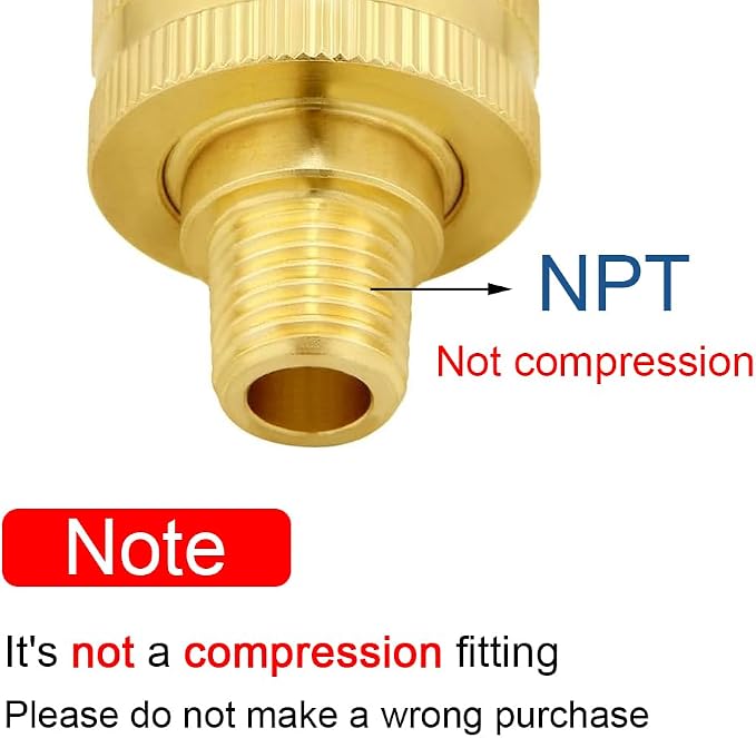 Joywayus 2PCS Brass Swivel Pipe Fitting 3/4" GHT Female x 1/4" NPT Male | - Image 3