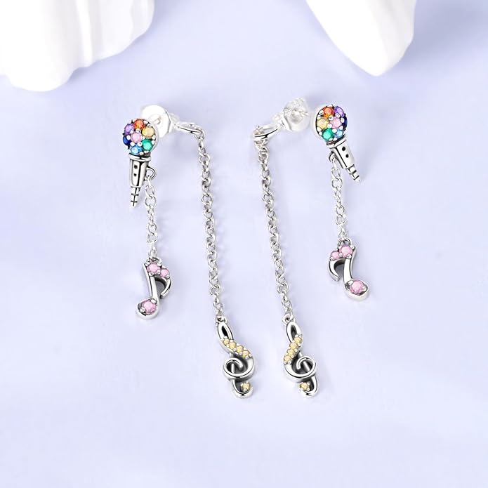 LAZA 925 Sterling Silver Hoop Earrings for Women, Hypoallergenic Huggie Butterfly Dangle Drop Earrings Colorful Flower Earrings Jewelry Gifts