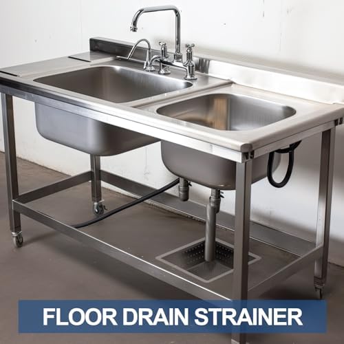 Tuanse 1 Pcs 10 x 10 x 3'' Stainless Steel Commercial Floor Drain Strainer - Image 6